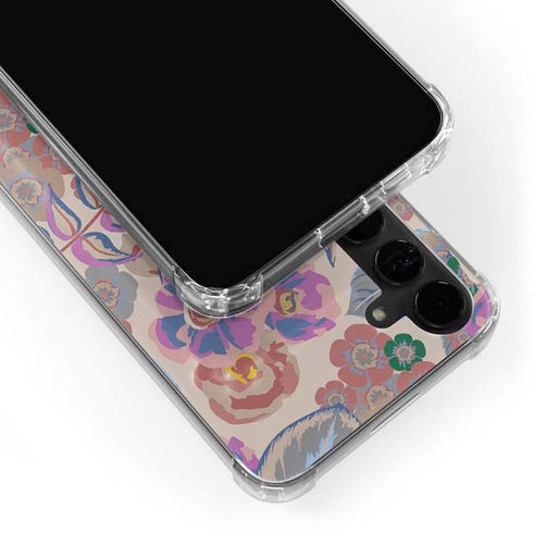 Warm Taupe Floral Galaxy S24 Plus Clear Case